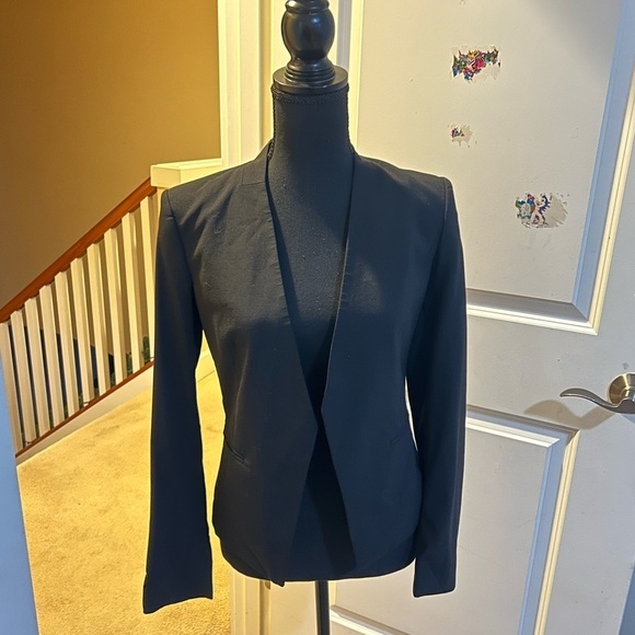 Theory Lanai Open Front Stretch Wool Angled Blazer Size 4 - Picture 4 of 8